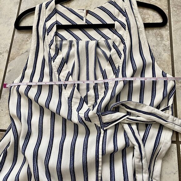 Free People Tuxedo Stripe Wrap Blue And white Top Size XS - Picture 6 of 9